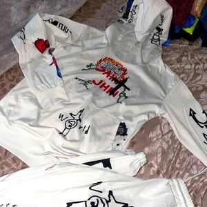 White sweat suit